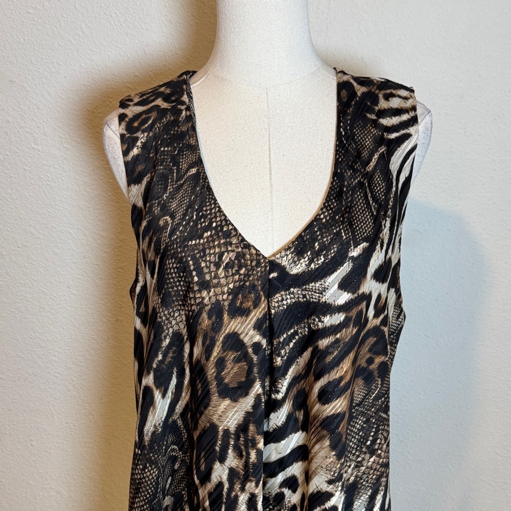 NWT Frank Lyman Tiered Leopard Print Sleeveless Blouse size 18 - Picture 13 of 13
